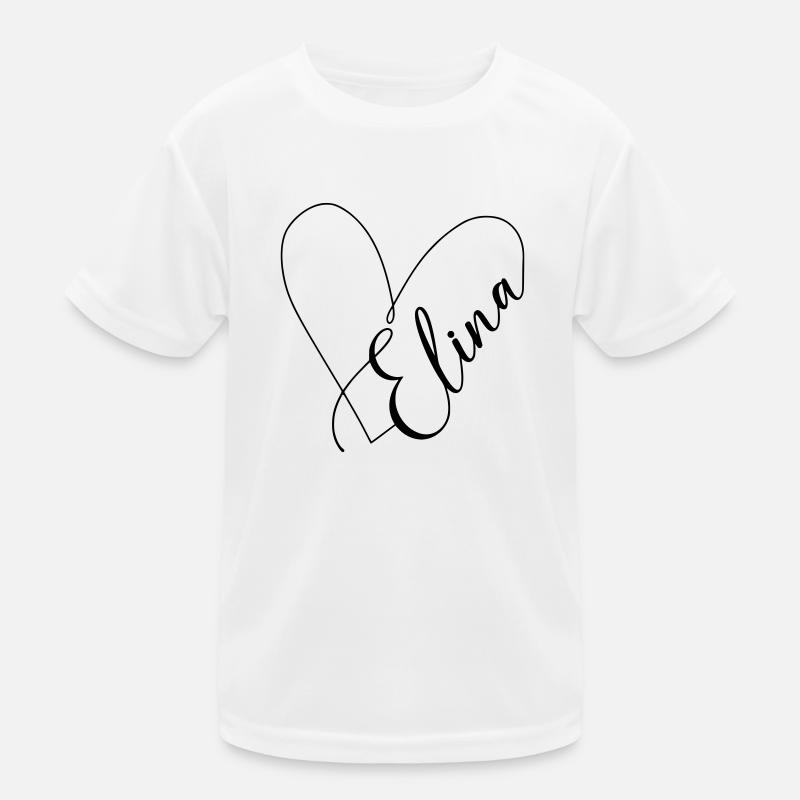 Elina Name Heart Line Kids Functional T-Shirt