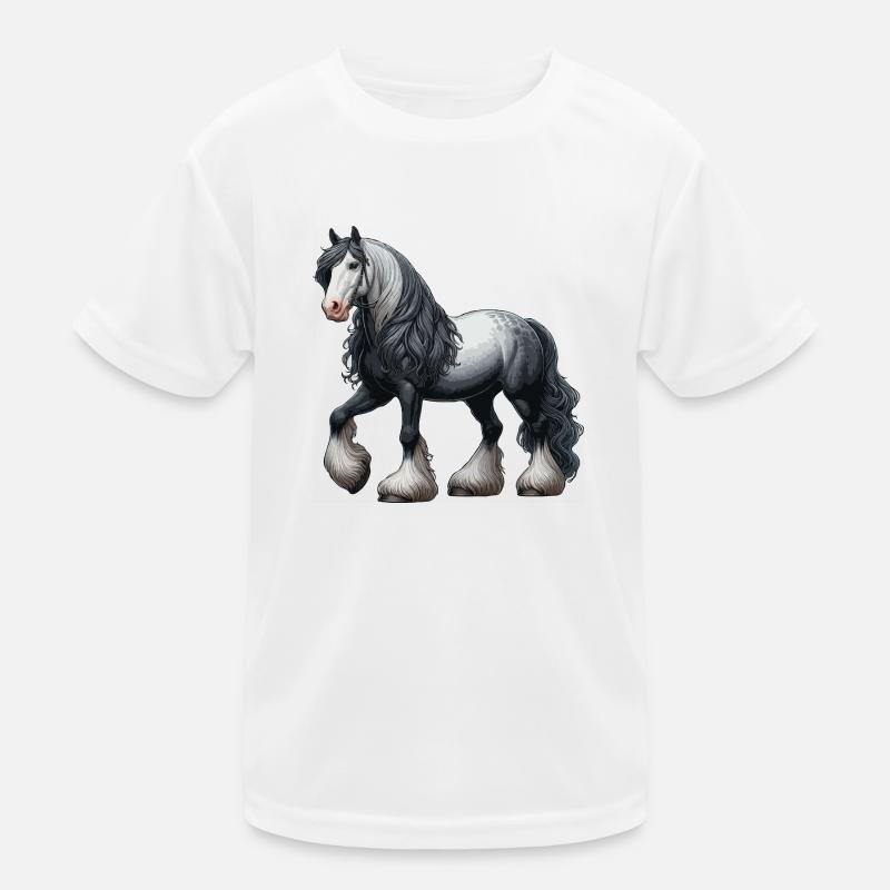 Cheval Pêcheur gris blanc T-shirt sport Enfant