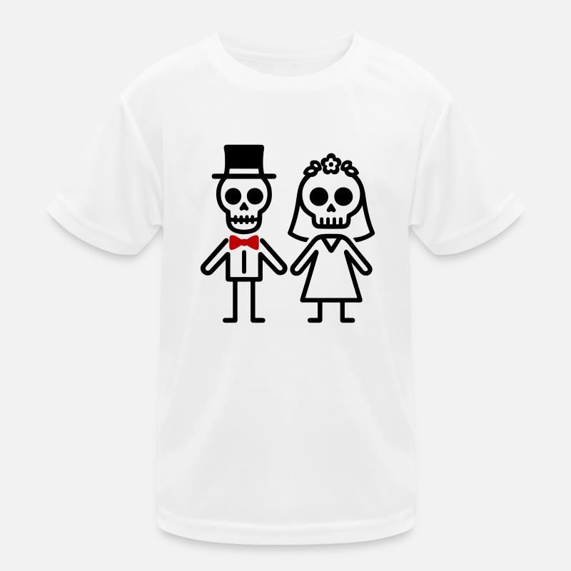 Couple Wedding Skeleton Kids Functional T-Shirt