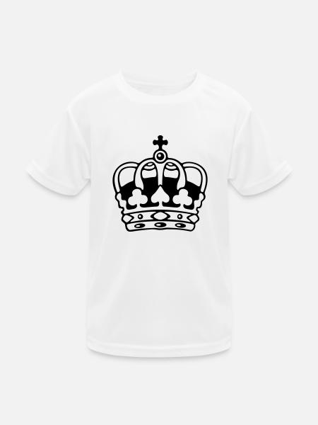 Krone / Crown - Kinder Funktions-T-Shirt - Weiß - Vorne