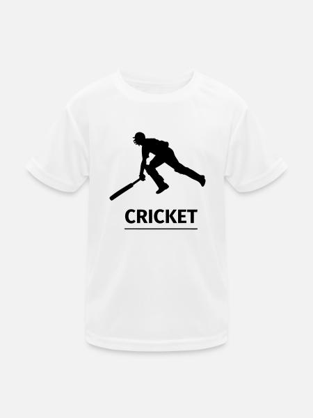 Cricket - Kinder Funktions-T-Shirt - Weiß - Vorne