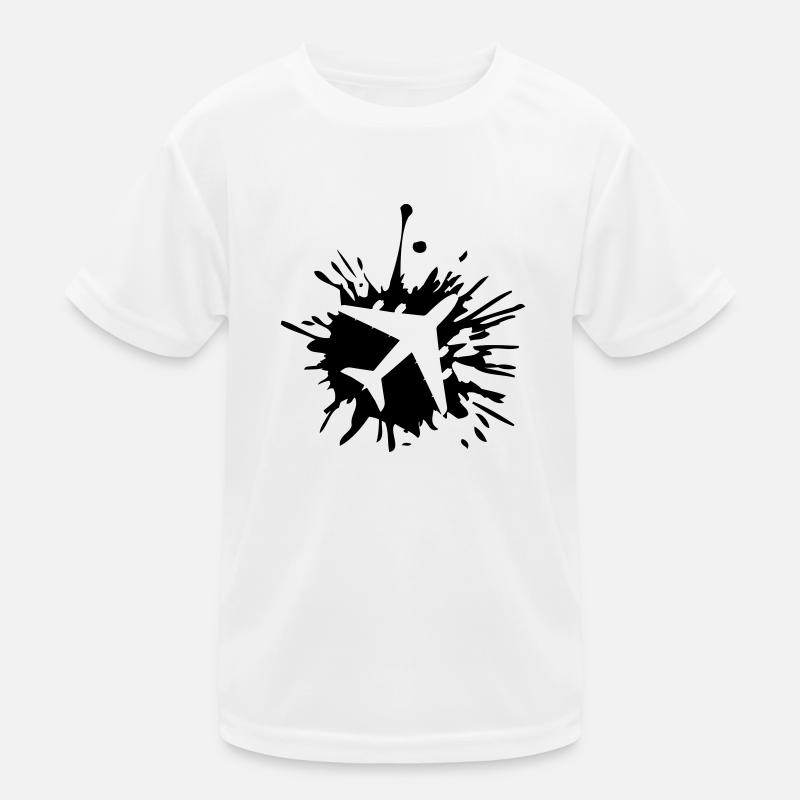 Tropfen Flugzeug Klecks Kinder Funktions-T-Shirt