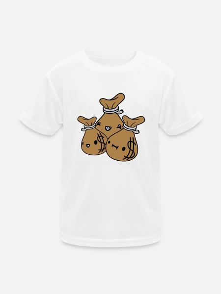 Geldsäcke Freunde Team Crew - Kinder Funktions-T-Shirt - Weiß - Vorne