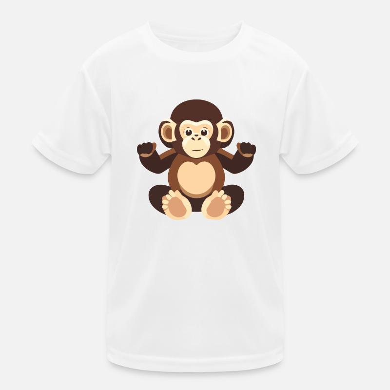 Singe Bébé Mignon Gorille Fourrure Marron Orang-outang T-shirt sport Enfant