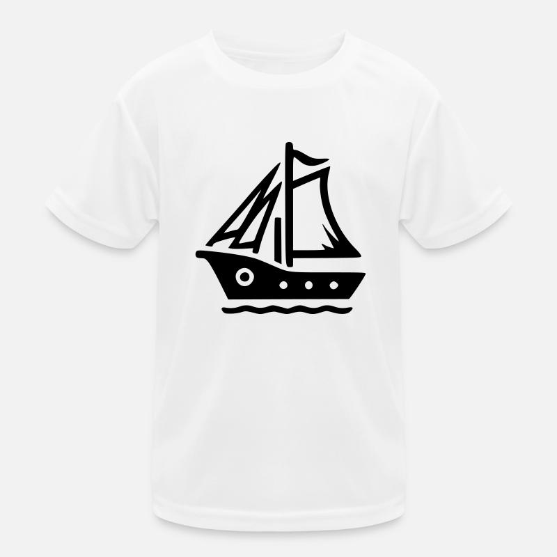 Small Sailboat - Kids Functional T-Shirt - white
