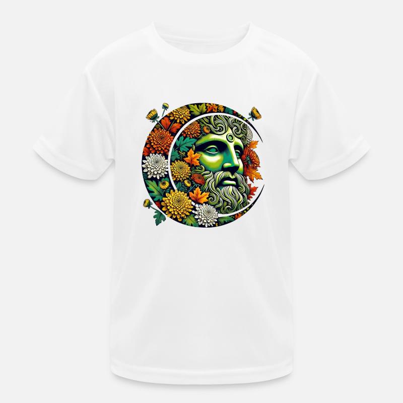 Herbstlicher Greenman Kinder Funktions-T-Shirt