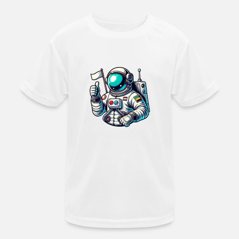 Astronaut Comic - Kinder Funktions-T-Shirt - Weiß