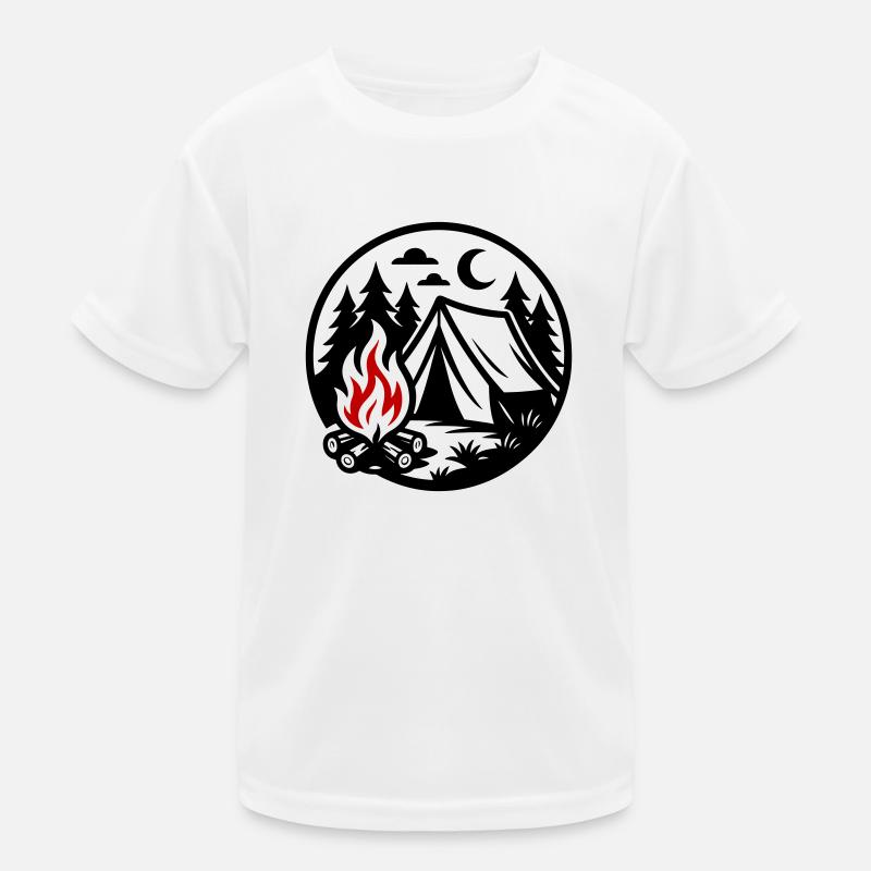 Camping Zelt Wald Kinder Funktions-T-Shirt