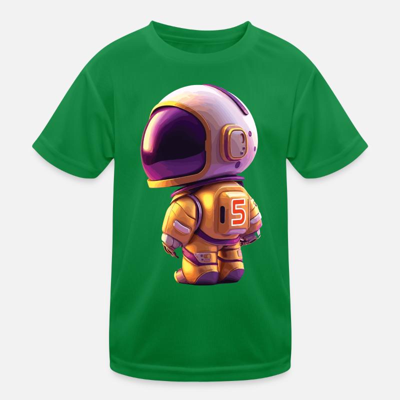 Space Kid Young Astronaut Birthday Five Kids Functional T-Shirt