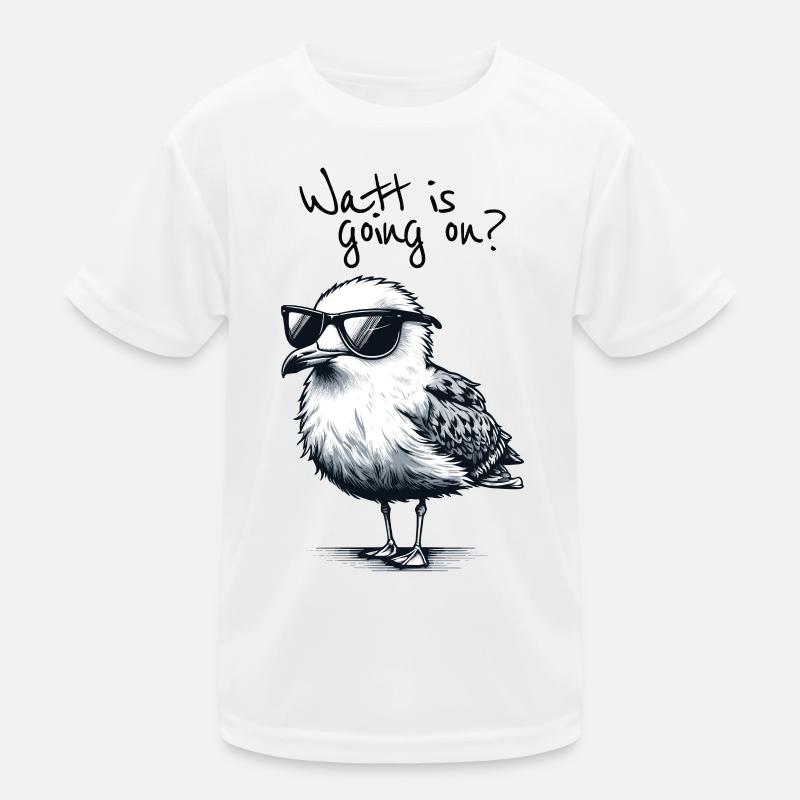 Watt is going on Coole Möwe Nordsee Spruch Kinder Funktions-T-Shirt
