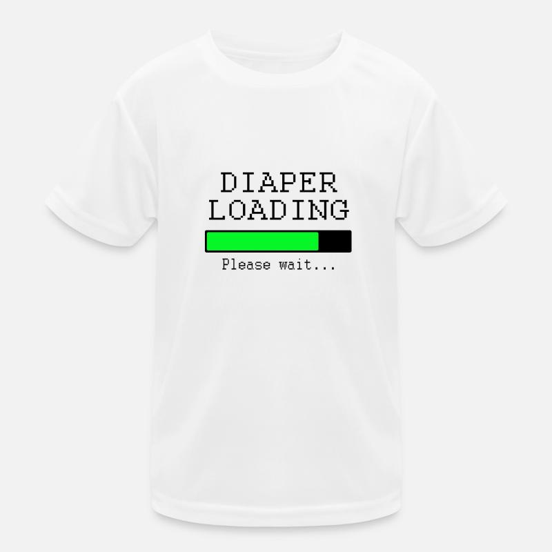 diaper loading! please wait... - Kinder Funktions-T-Shirt - Weiß