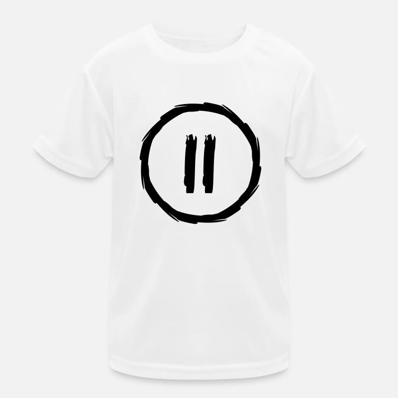 bouton de pause numéro 2 jouer musique boutons cercles anneaux T-shirt sport Enfant