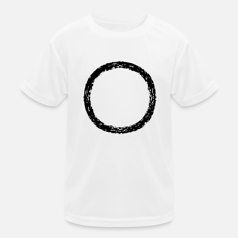 round circle ring round strip line bar bottom Kids Functional T-Shirt