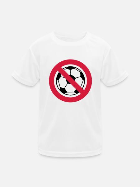 Anti Fußball - Kinder Funktions-T-Shirt - Weiß - Vorne