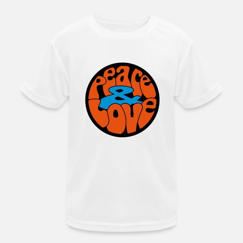 Peace Love Button_V1 Kinder Funktions-T-Shirt