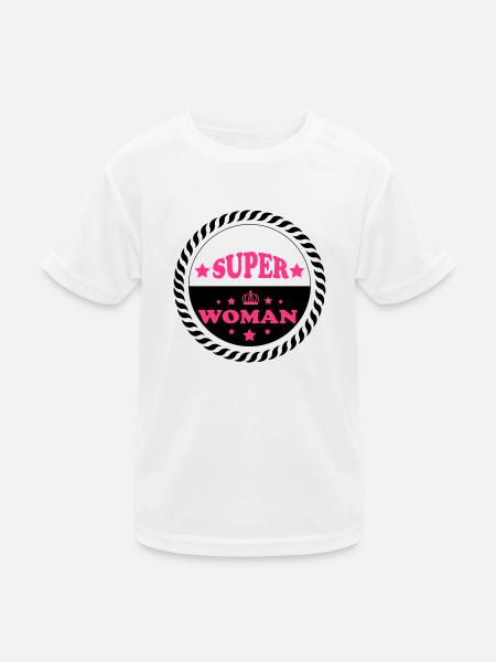 Super woman - Kids Functional T-Shirt - white - Front