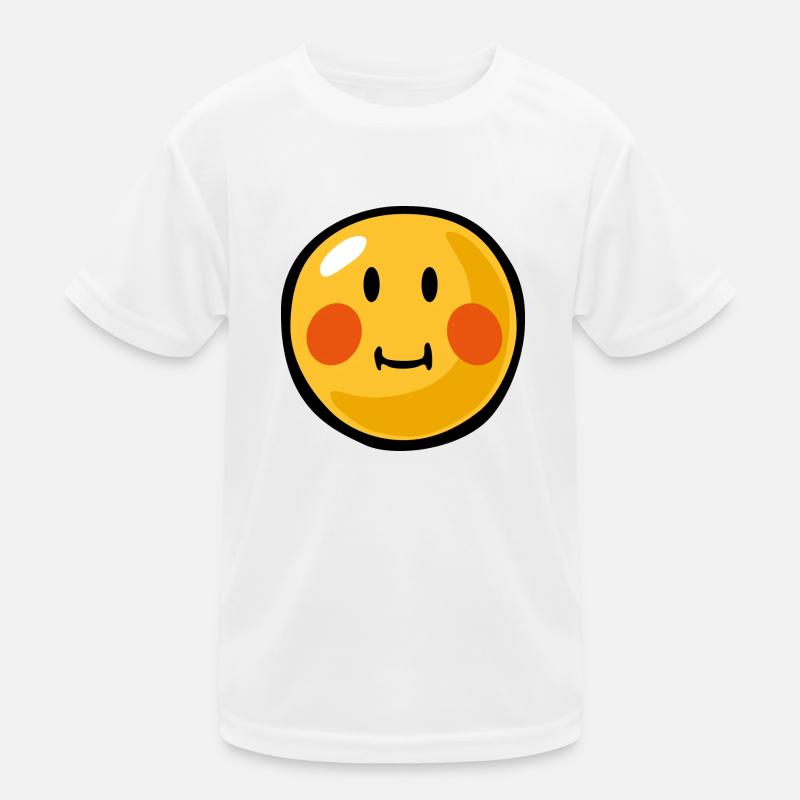 Smiley blushed - Kinder Funktions-T-Shirt - Weiß