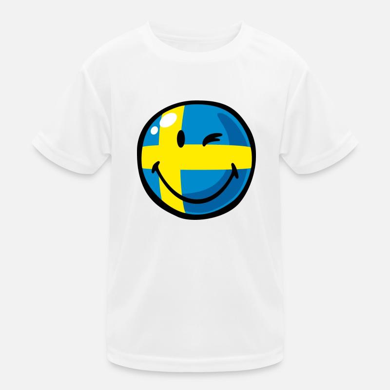 Smiley Flag Sweden T-shirt sport Enfant