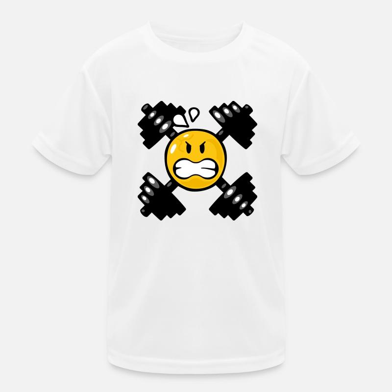 Smiley Weight Lifting Kids Functional T-Shirt