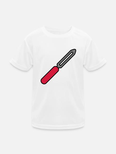 kueche koch kochen kartoffel schaelen schaeler wer - Kinder Funktions-T-Shirt - Weiß - Vorne