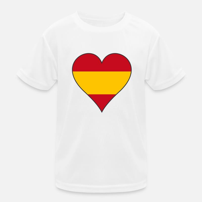 Espagne Drapeau coeur T-shirt sport Enfant