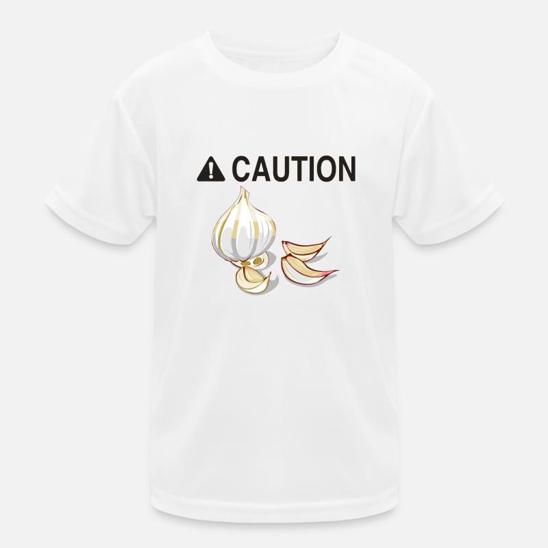 Caution Garlic Kids Functional T-Shirt