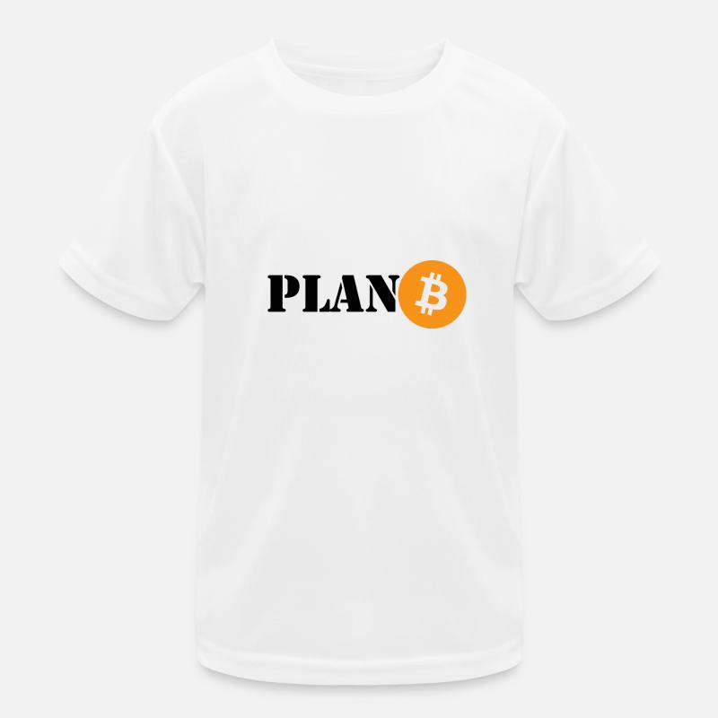 Bitcoin Plan B - Kinder Funktions-T-Shirt - Weiß