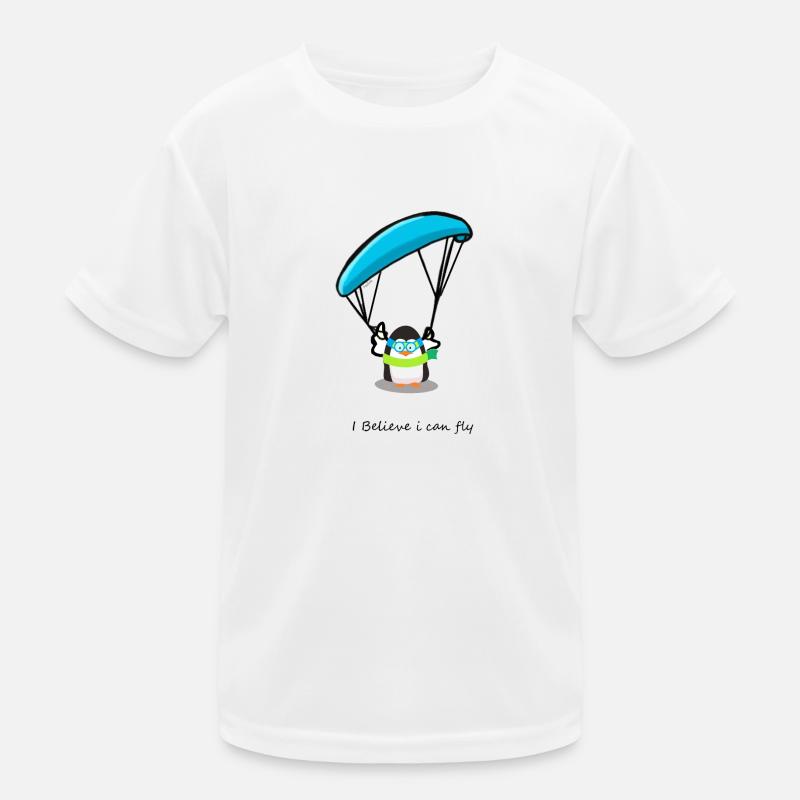 Paraglider paragliding mountains penguin Kids Functional T-Shirt