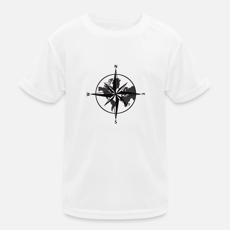 Compass World Map Kids Functional T-Shirt