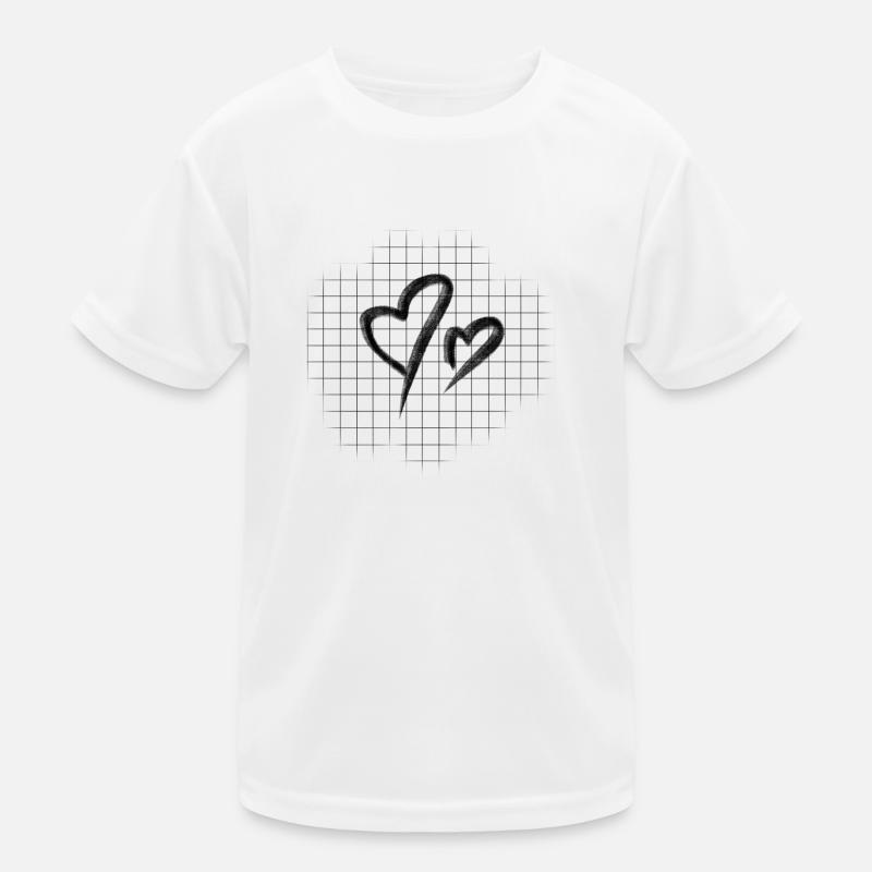 Herz mit Raster Kinder Funktions-T-Shirt