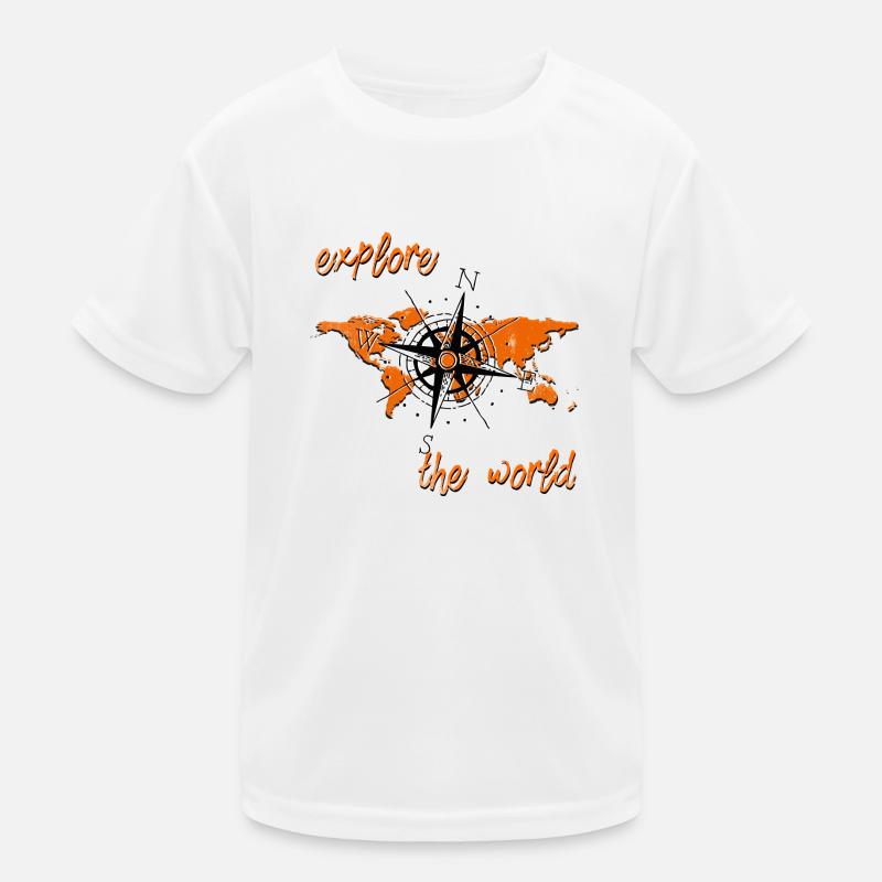Orange Explore Kinder Funktions-T-Shirt