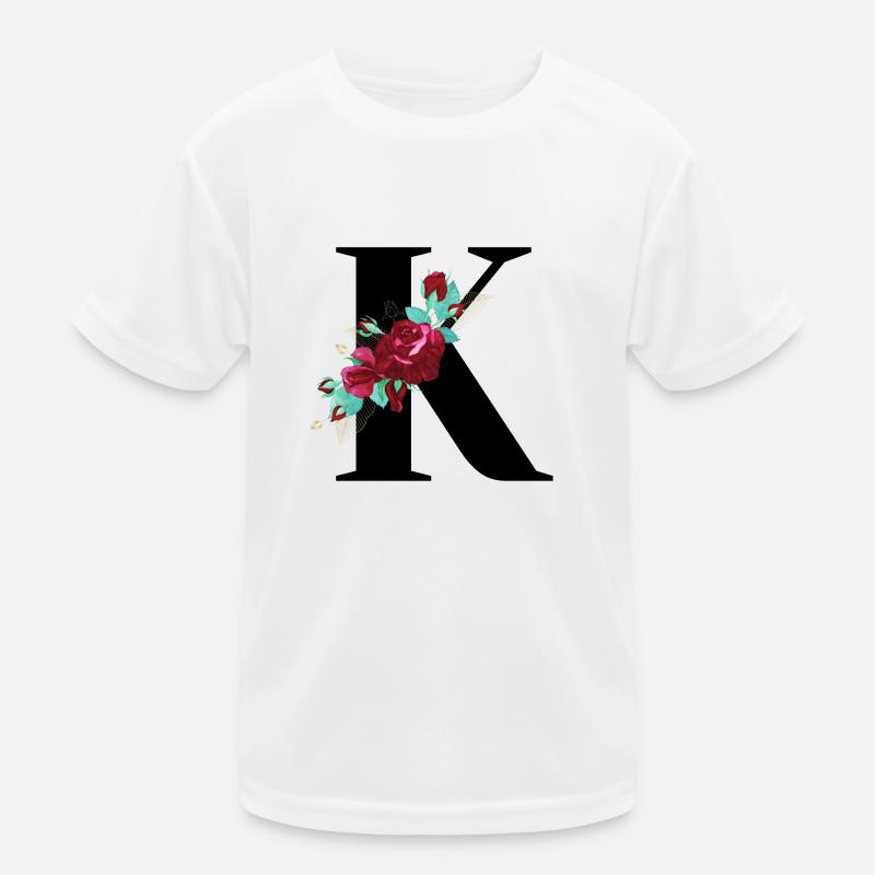 Buchstabe k blüht Kinder Funktions-T-Shirt