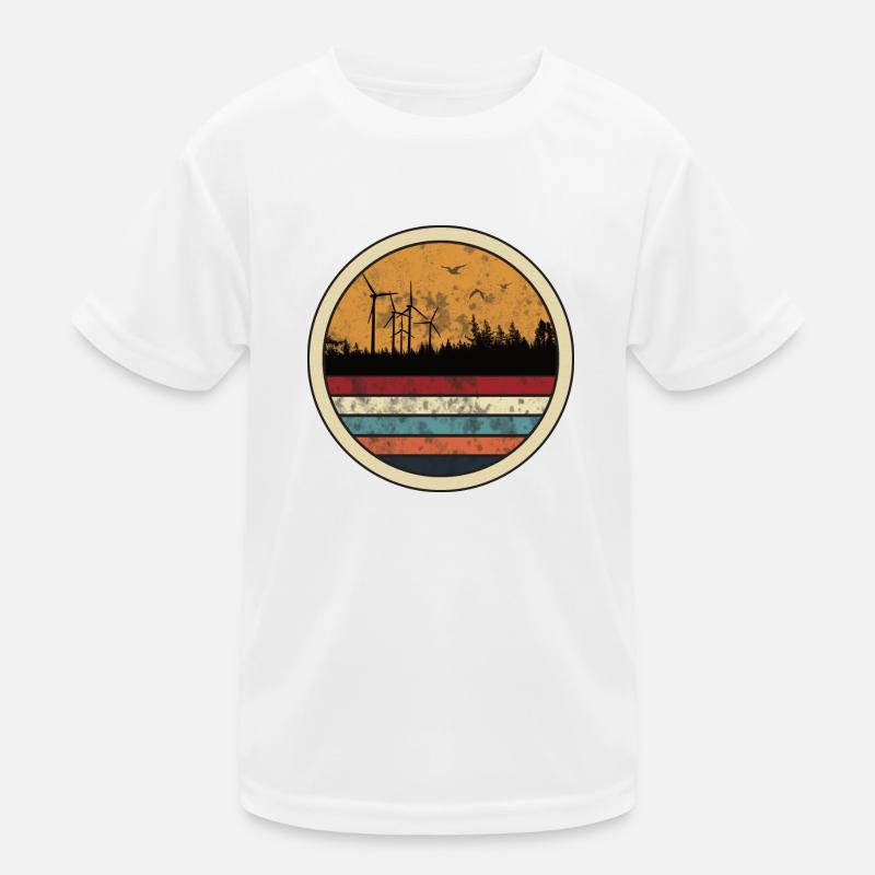 Parc éolien au coucher du soleil - énergies renouvelables T-shirt sport Enfant