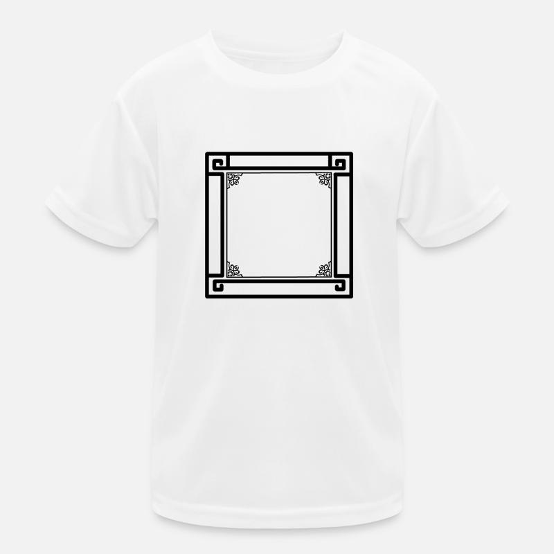 schwarzer Rahmen mit Ornamenten Kinder Funktions-T-Shirt