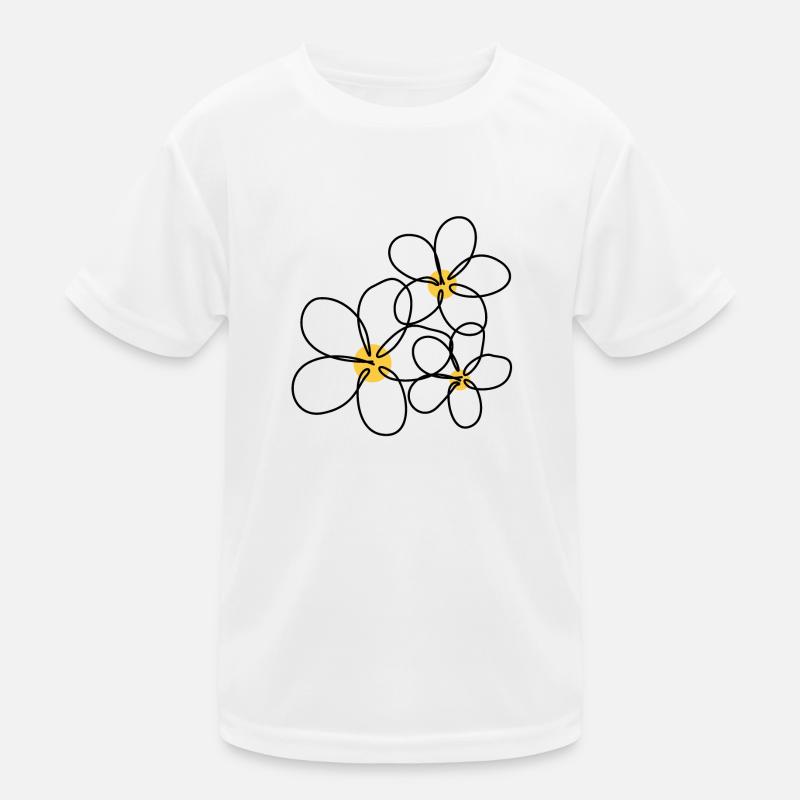 Blumen - Kinder Funktions-T-Shirt - Weiß