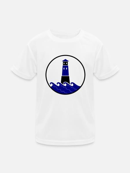 leuchtturm - Kinder Funktions-T-Shirt - Weiß - Vorne