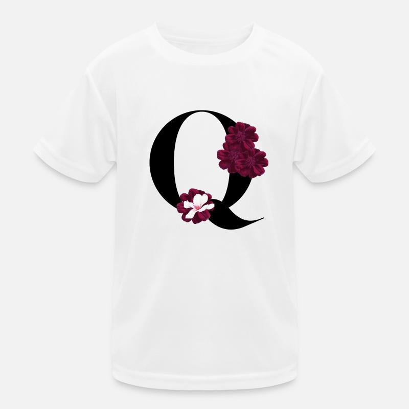 lettre Q fleuris T-shirt sport Enfant