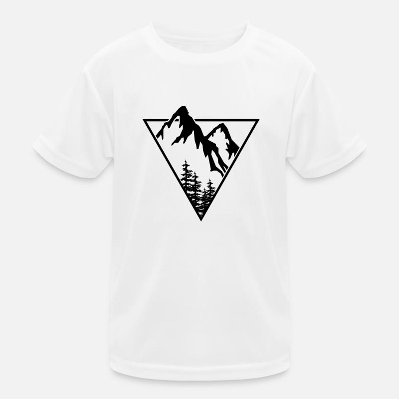 Triangle, Mountains, Forest - Kids Functional T-Shirt - white