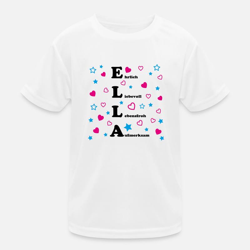 Ella - Kinder Funktions-T-Shirt - Weiß