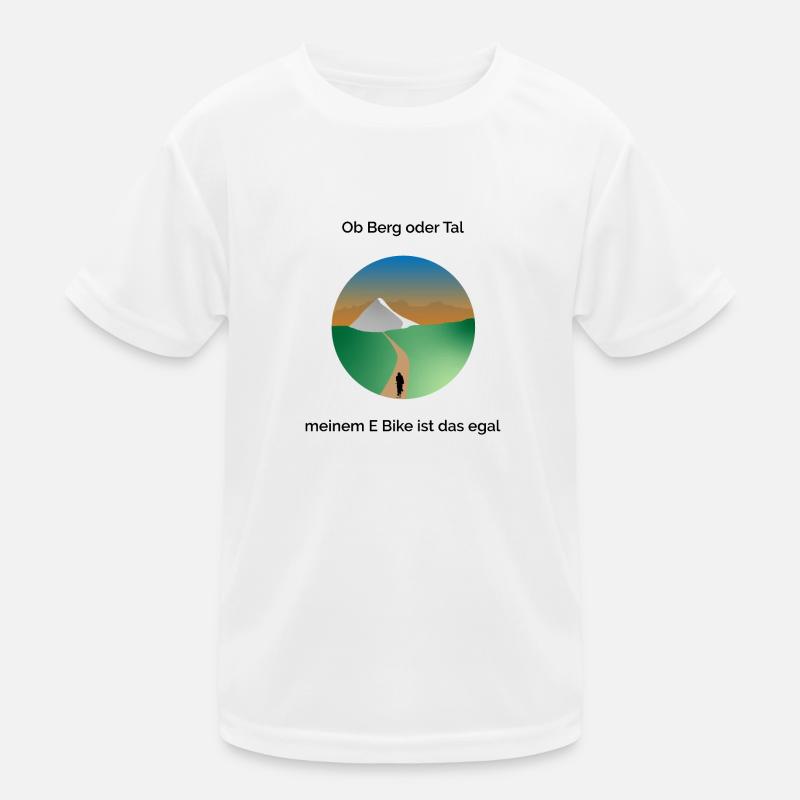 Ob Berg oder Tal meinem E-Bike ist das egal Kinder Funktions-T-Shirt