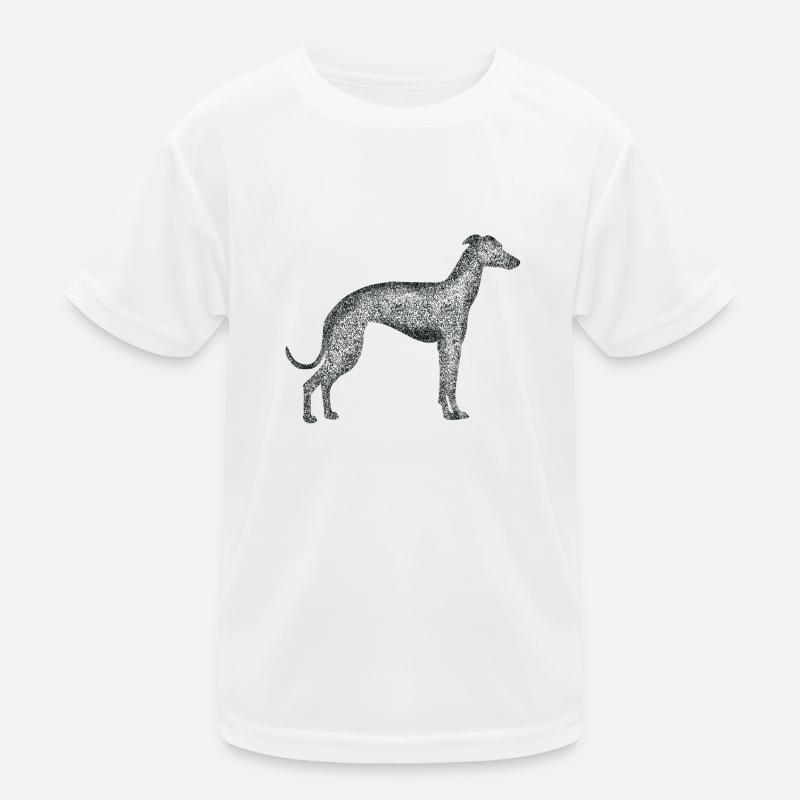 Black White Greyhound Kids Functional T-Shirt