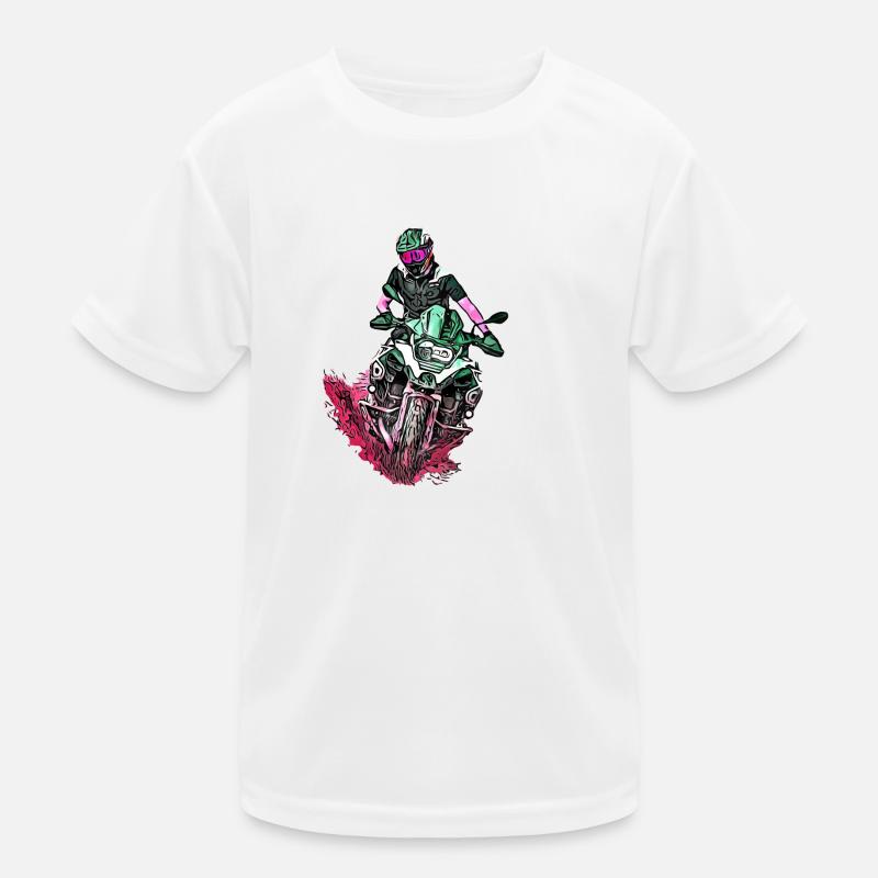 Vert motocross T-shirt sport Enfant