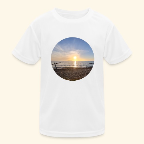 Strand Arkona beim Sonnenuntergang rund - Kinder Funktions-T-Shirt