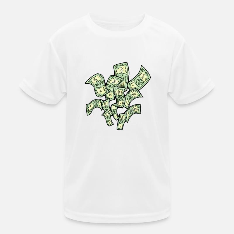 Store penge flyver til dig for rigdom og velstand. Funktionsshirt til børn