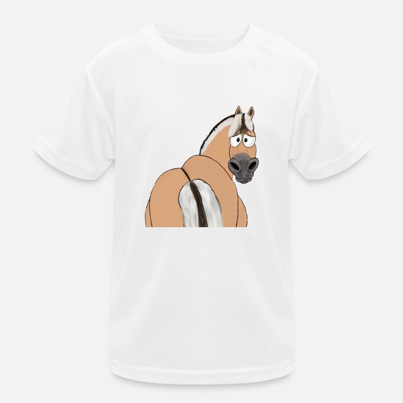 Fjordpferd - Kinder Funktions-T-Shirt - Weiß