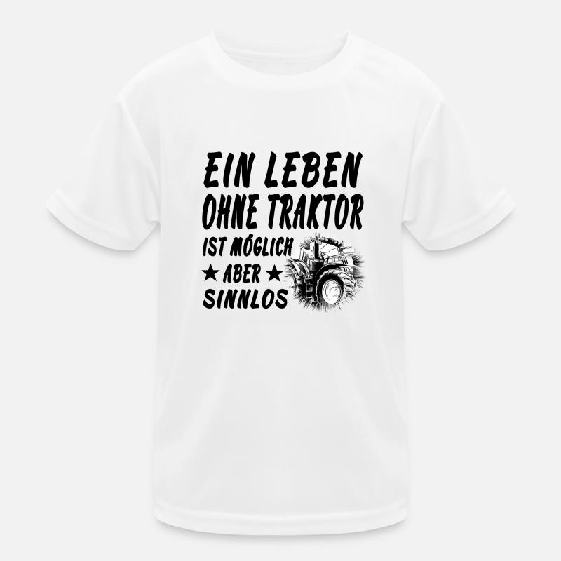 Traktor - Kinder Funktions-T-Shirt - Weiß