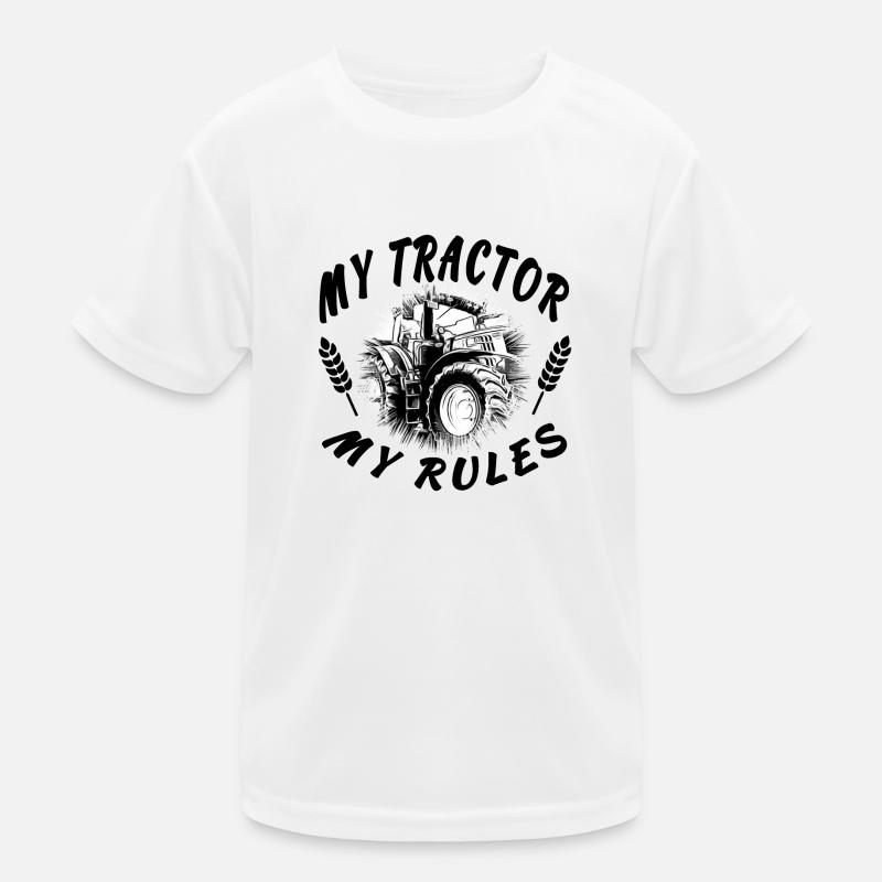 Traktor - Kinder Funktions-T-Shirt - Weiß