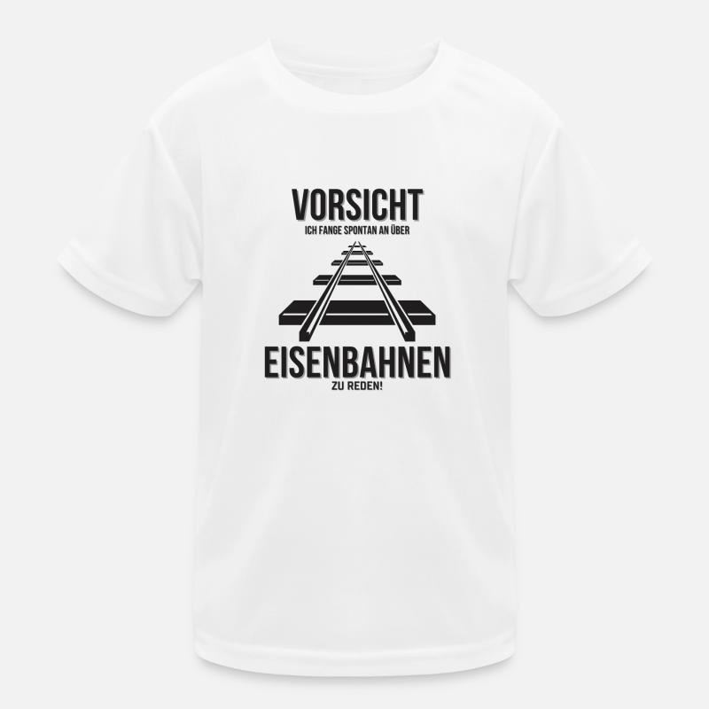 Vorsicht rede spontan über Eisenbahn Kinder Funktions-T-Shirt