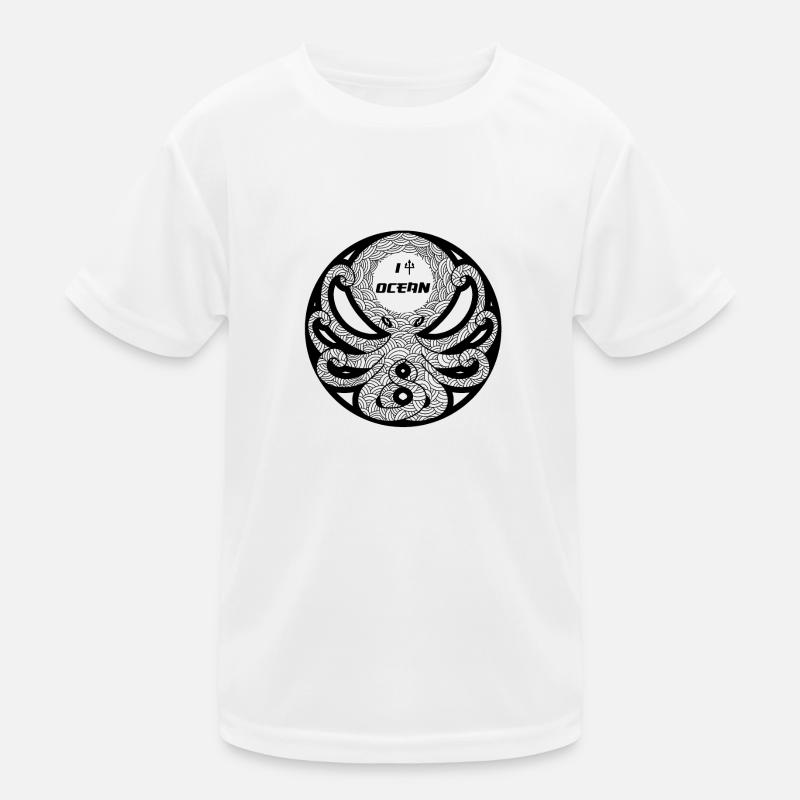 Octopus Grafik (schwarze Version) Kinder Funktions-T-Shirt
