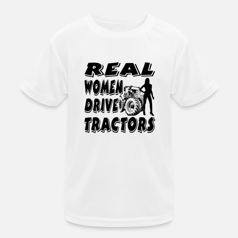 Traktor - Kinder Funktions-T-Shirt - Weiß
